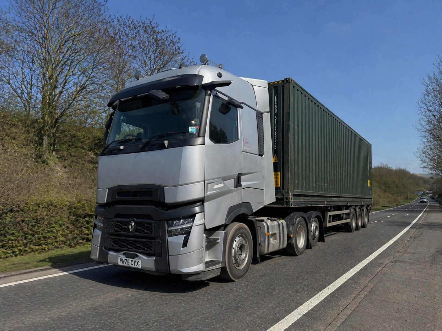 Transport trucks on highway